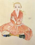 Egon Schiele Seated Girl Facing Front (mk12) painting